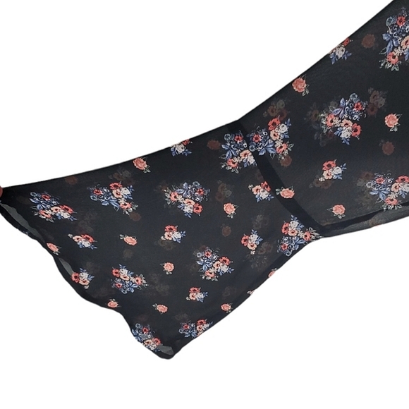 NWOT Torrid Black Floral Semi-Sheer Mini/Midi Dress - Picture 2 of 6